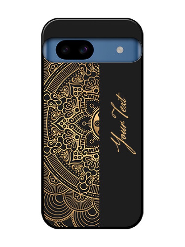 Custom Google Pixel 8A 5G Custom Metal Phone CaseMandala Art With Custom Text Design