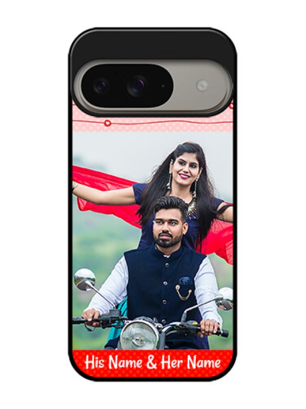 Custom Google Pixel 9 5G Custom Metal Phone Case - Red Pattern Case Design