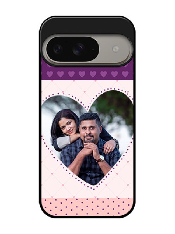 Custom Google Pixel 9 5G Custom Metal Phone Case - Violet Love Dots Design