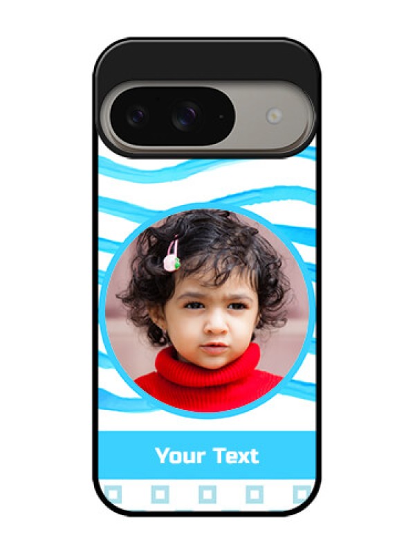 Custom Google Pixel 9 5G Custom Metal Phone Case - Simple Blue Case Design