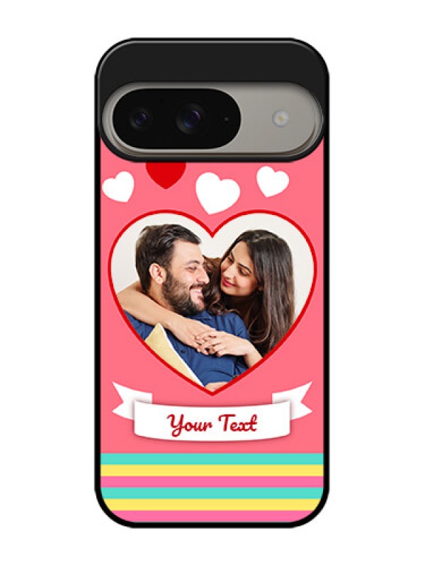 Custom Google Pixel 9 5G Custom Metal Phone Case - Love Shapes Doodle Design