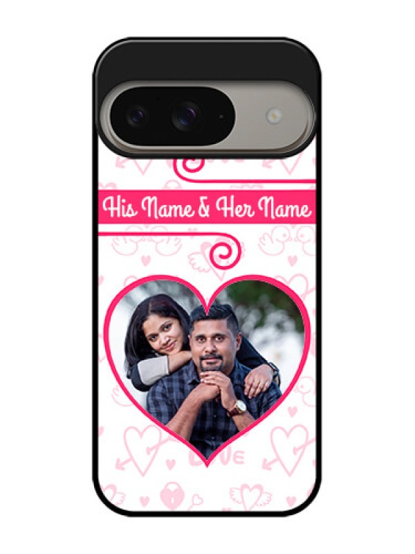 Custom Google Pixel 9 5G Custom Metal Phone Case - Heart Shape Love Design