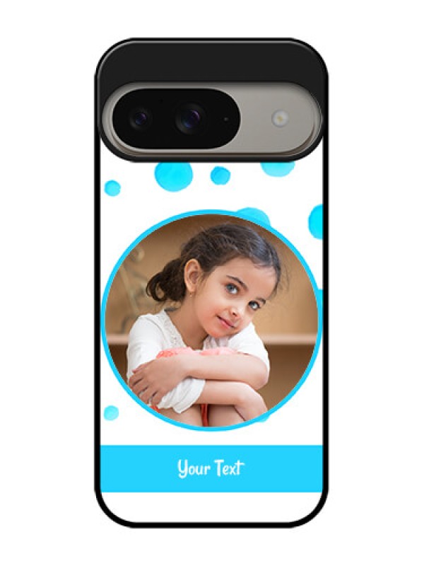 Custom Google Pixel 9 5G Custom Metal Phone Case - Blue Bubbles Pattern Design