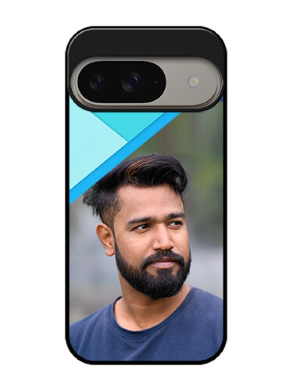 Custom Google Pixel 9 5G Custom Metal Phone Case - Blue Pattern Design