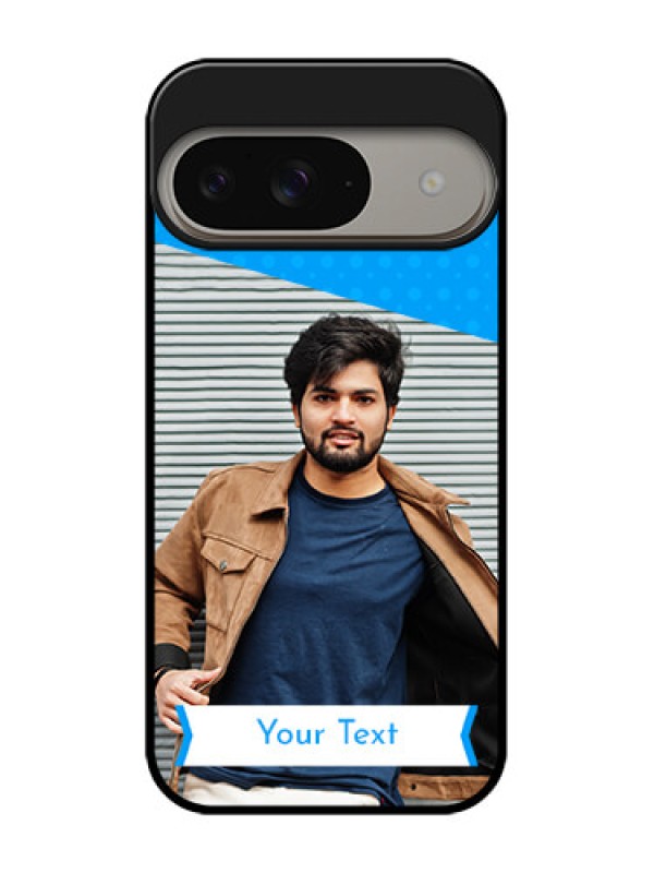 Custom Google Pixel 9 5G Custom Metal Phone Case - Simple Blue Color Design
