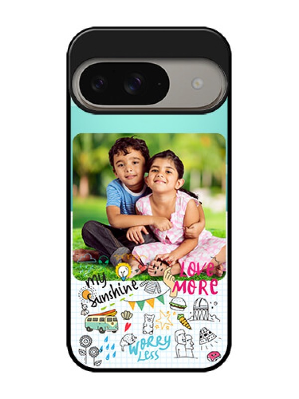 Custom Google Pixel 9 5G Custom Metal Phone Case - Doodle Love Design