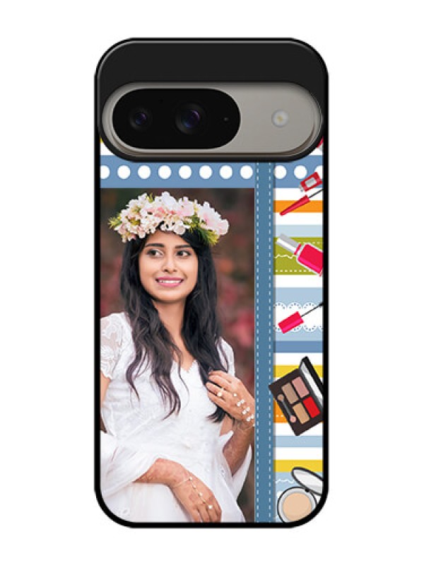 Custom Google Pixel 9 5G Custom Metal Phone Case - Makeup Icons Design