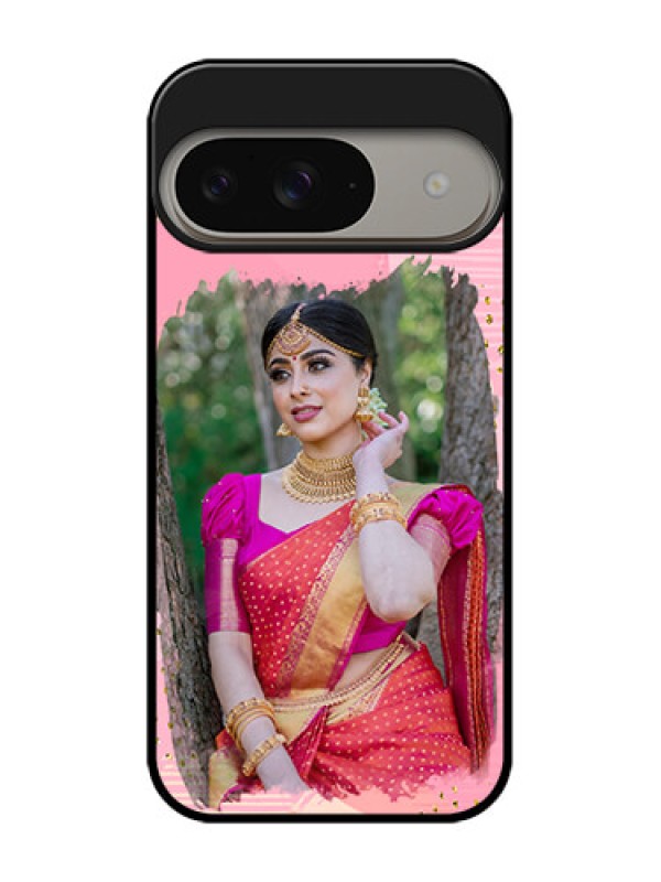 Custom Google Pixel 9 5G Custom Metal Phone Case - Gold Glitter Splash Design