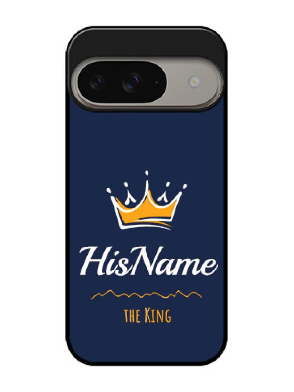 Custom Google Pixel 9 5G Custom Metal Phone Case - King With Name Design