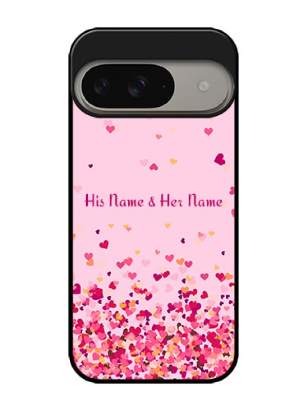 Custom Google Pixel 9 5G Custom Metal Phone Case - Floating Hearts Design