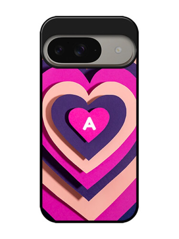 Custom Google Pixel 9 5G Custom Metal Phone Case - Cute Heart Pattern Design