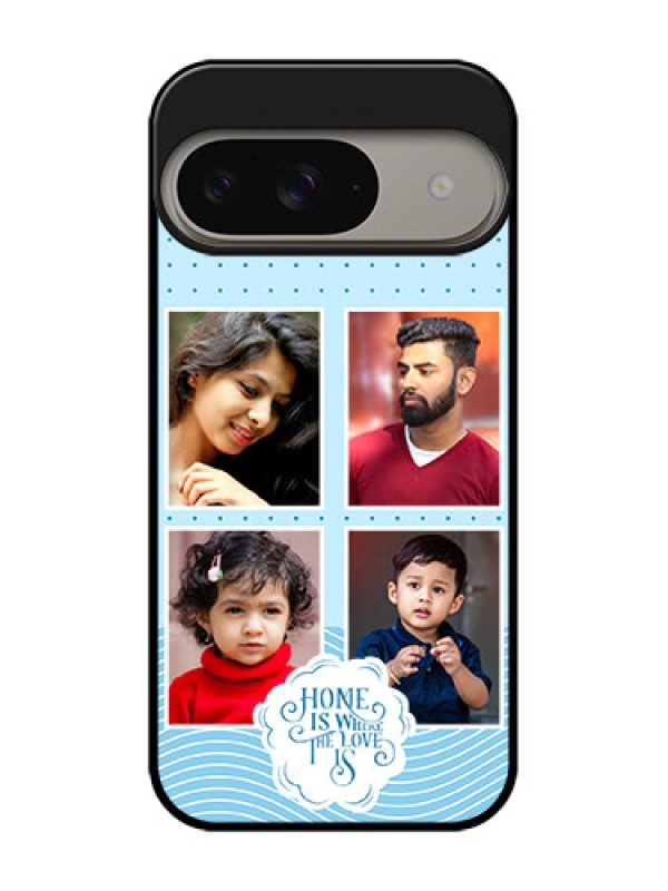 Custom Google Pixel 9 5G Custom Metal Phone Case - Cute Love Quote With 4 Pic Upload Design