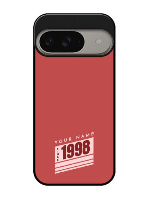 Custom Google Pixel 9 5G Custom Metal Phone Case - Red Custom Year Of Birth Design