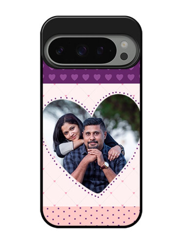 Custom Google Pixel 9 Pro 5G Custom Metal Phone Case - Violet Love Dots Design