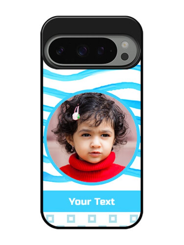 Custom Google Pixel 9 Pro 5G Custom Metal Phone Case - Simple Blue Case Design