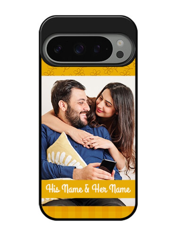 Custom Google Pixel 9 Pro 5G Custom Metal Phone Case - Yellow Floral Design