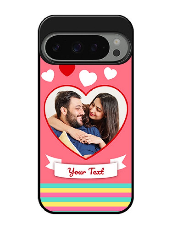 Custom Google Pixel 9 Pro 5G Custom Metal Phone Case - Love Shapes Doodle Design
