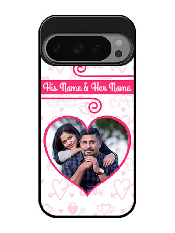 Custom Google Pixel 9 Pro 5G Custom Metal Phone Case - Heart Shape Love Design