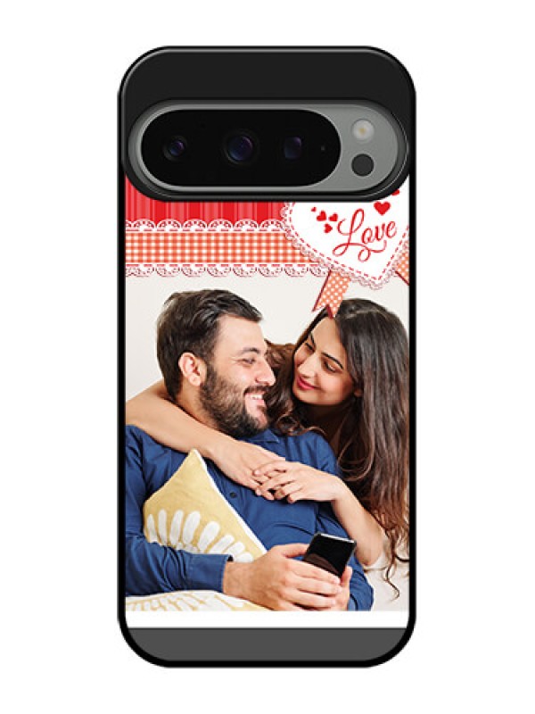 Custom Google Pixel 9 Pro 5G Custom Metal Phone Case - Red Love Pattern Design
