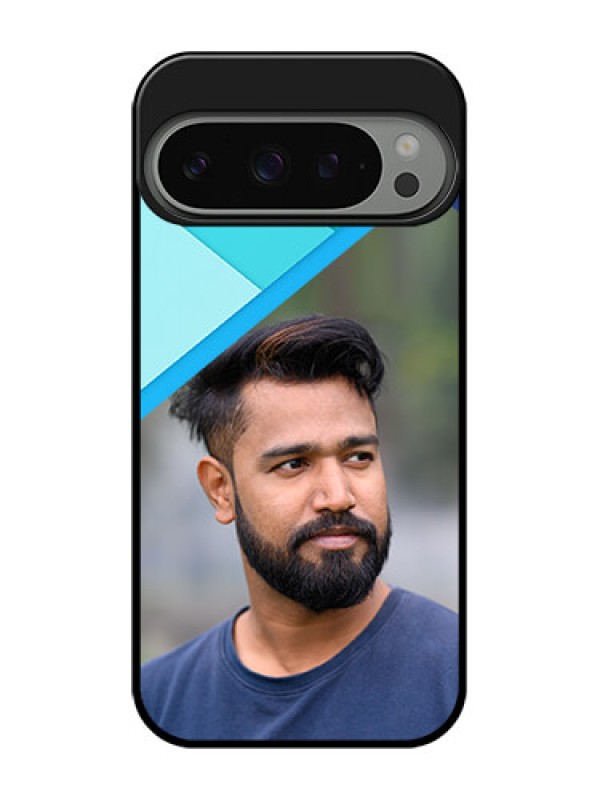 Custom Google Pixel 9 Pro 5G Custom Metal Phone Case - Blue Pattern Design