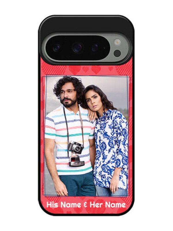 Custom Google Pixel 9 Pro 5G Custom Metal Phone Case - With Red Heart Symbols Design