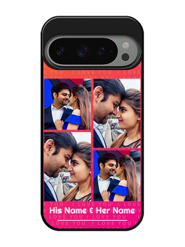 Custom Google Pixel 9 Pro 5G Custom Metal Phone Case - I Love You Pink Design