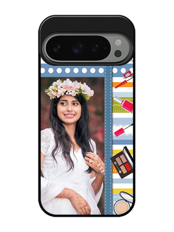 Custom Google Pixel 9 Pro 5G Custom Metal Phone Case - Makeup Icons Design