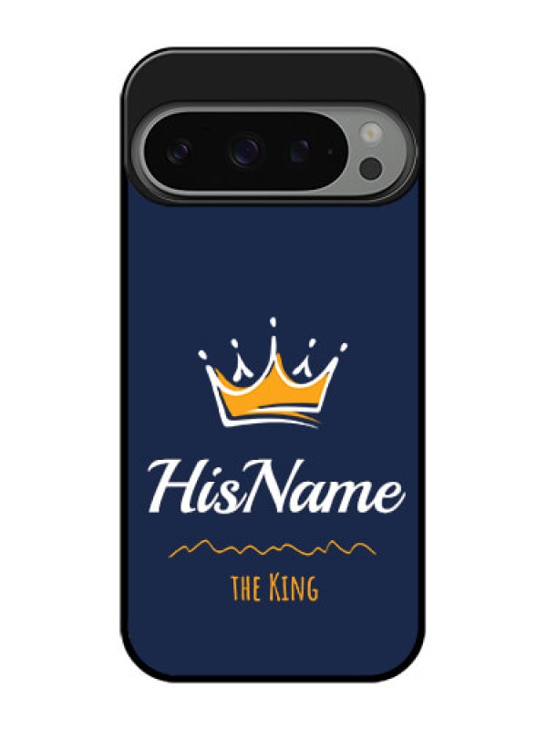 Custom Google Pixel 9 Pro 5G Custom Metal Phone Case - King With Name Design