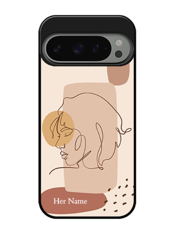 Custom Google Pixel 9 Pro 5G Custom Metal Phone Case - Calm Woman Line Art Design