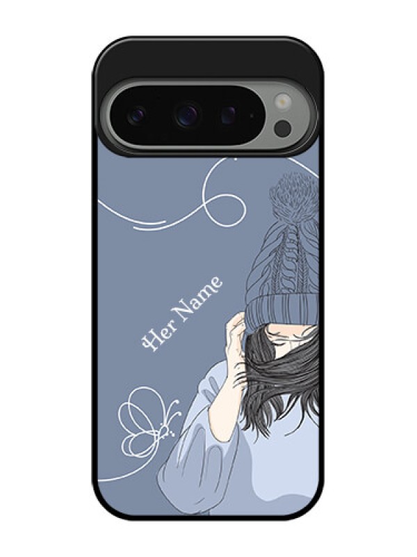 Custom Google Pixel 9 Pro 5G Custom Metal Phone Case - Girl In Winter Outfit Design