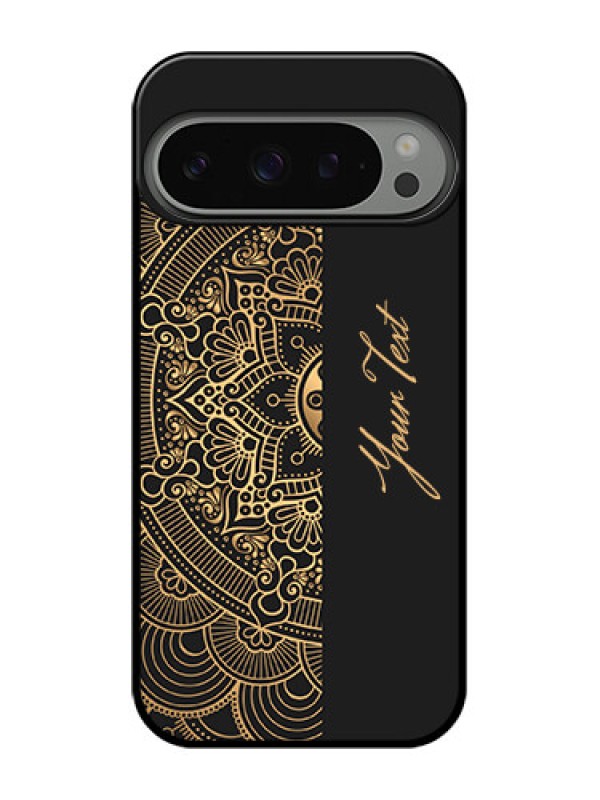 Custom Google Pixel 9 Pro 5G Custom Metal Phone Case - Mandala Art With Custom Text Design