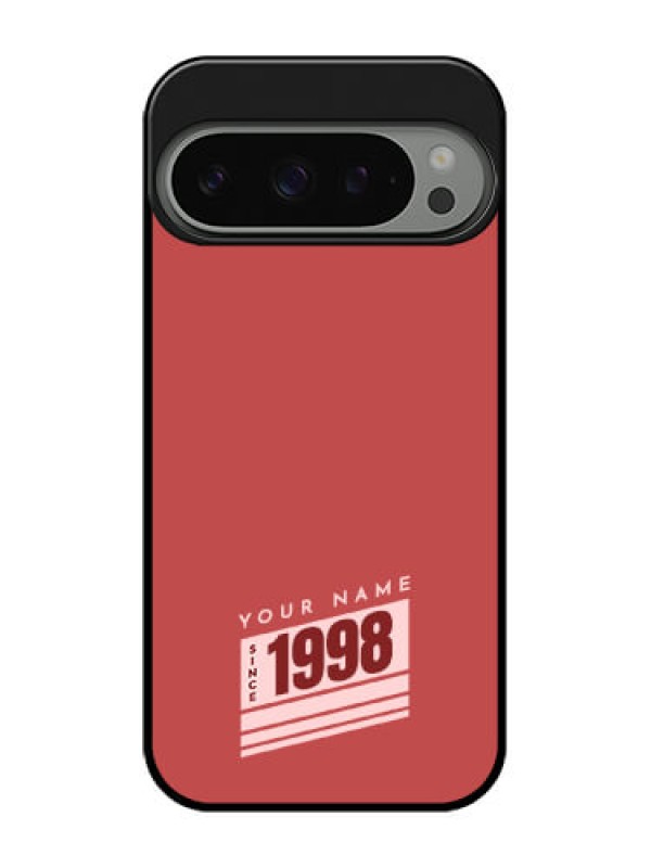 Custom Google Pixel 9 Pro 5G Custom Metal Phone Case - Red Custom Year Of Birth Design