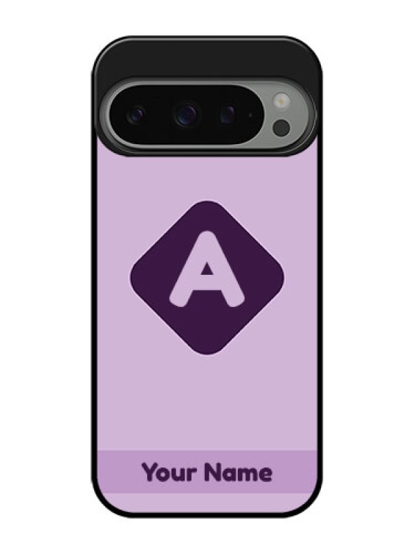Custom Google Pixel 9 Pro 5G Custom Metal Phone Case - Custom Letter In Curved Badge Design
