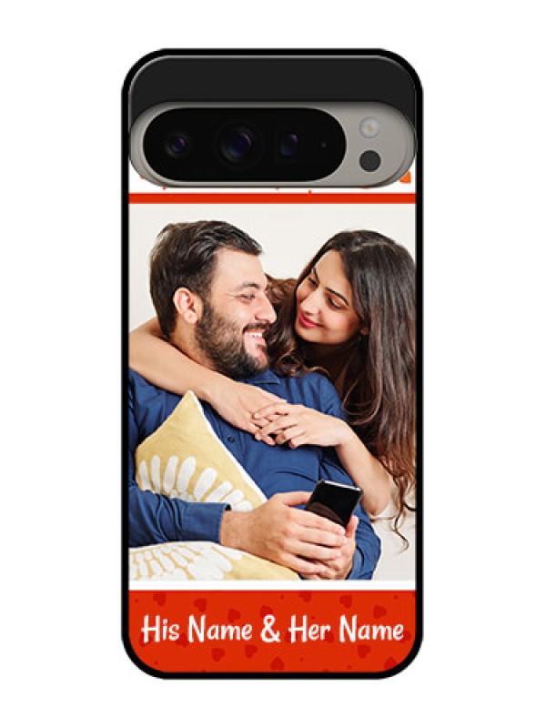 Custom Google Pixel 9 Pro Xl Custom Metal Phone CaseOrange Love Symbol Design