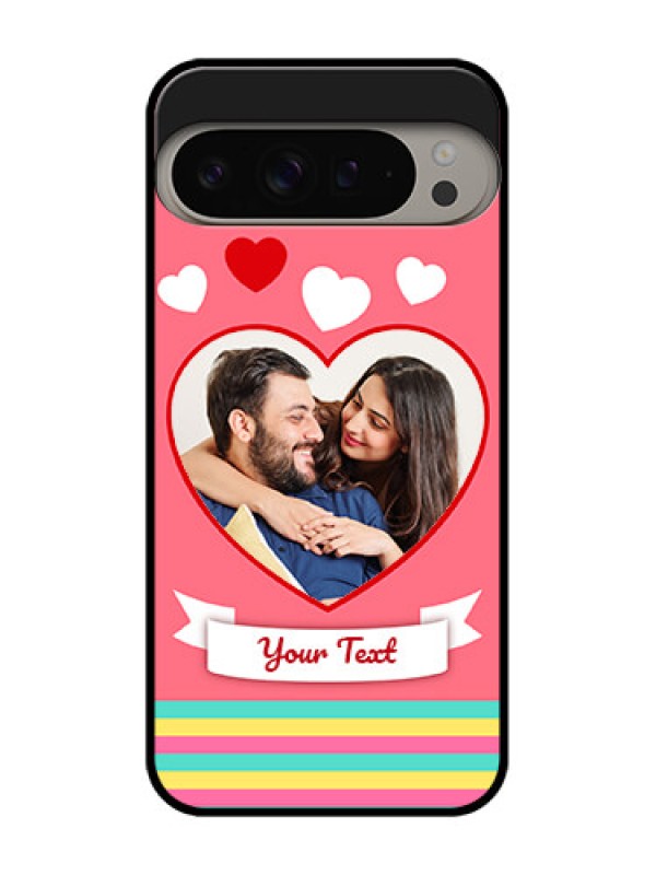 Custom Google Pixel 9 Pro Xl Custom Metal Phone CaseLove Shapes Doodle Design