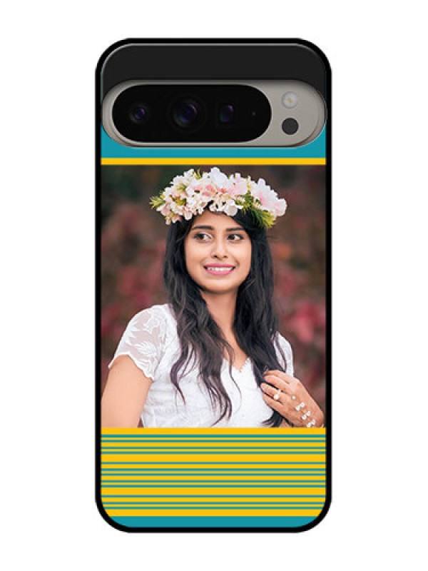 Custom Google Pixel 9 Pro Xl Custom Metal Phone CaseYellow and Blue Design