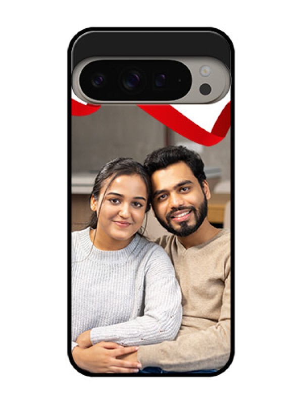 Custom Google Pixel 9 Pro Xl Custom Metal Phone CaseRed Ribbon Frame Design
