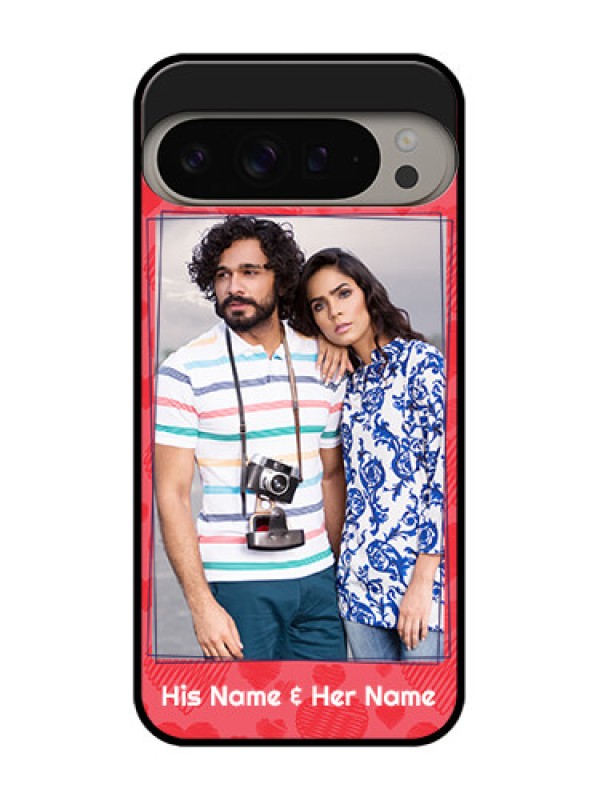 Custom Google Pixel 9 Pro Xl Custom Metal Phone CaseWith Red Heart Symbols Design