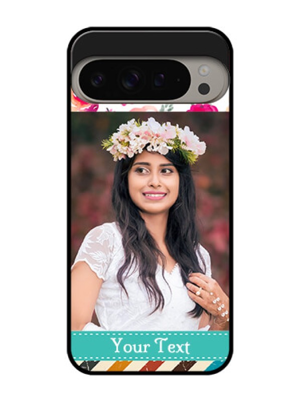 Custom Google Pixel 9 Pro Xl Custom Metal Phone CaseWater Colors Floral Design