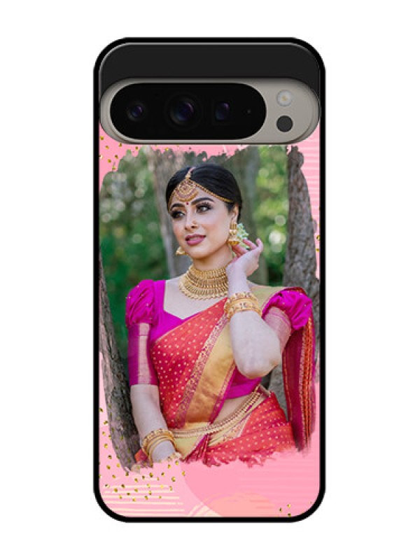 Custom Google Pixel 9 Pro Xl Custom Metal Phone CaseGold Glitter Splash Design