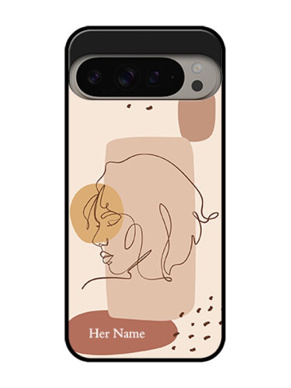 Custom Google Pixel 9 Pro Xl Custom Metal Phone CaseCalm Woman Line Art Design