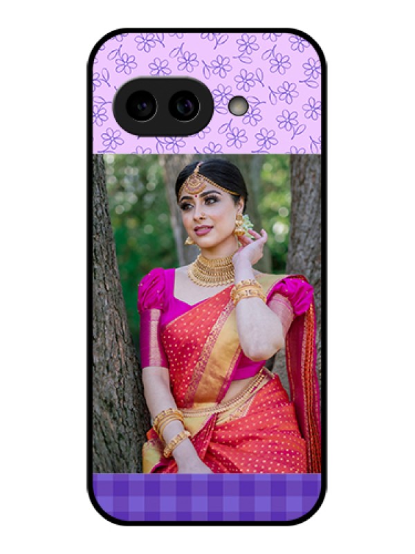 Custom Pixel 9A 5G Custom Metal Phone Case - Purple Floral Design