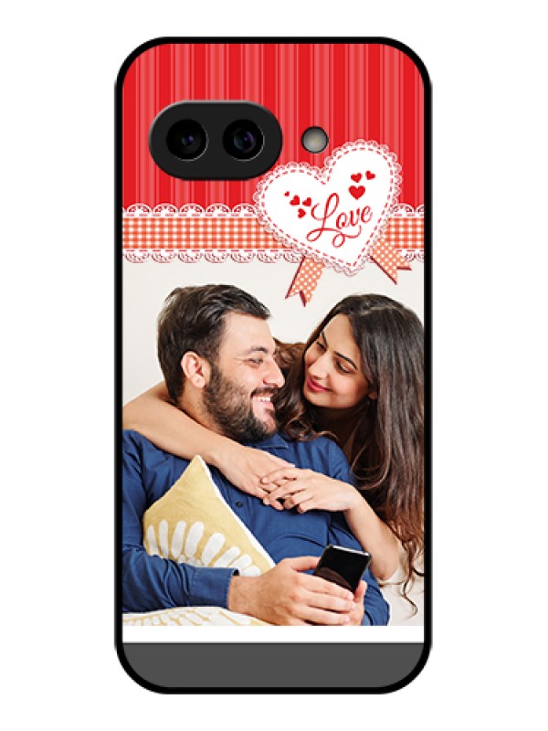 Custom Pixel 9A 5G Custom Metal Phone Case - Red Love Pattern Design
