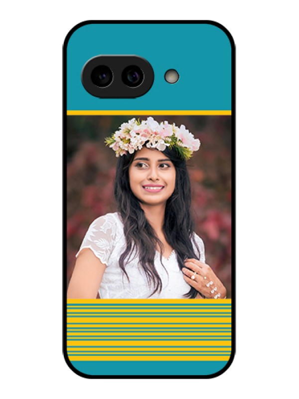 Custom Pixel 9A 5G Custom Metal Phone Case - Yellow and Blue Design