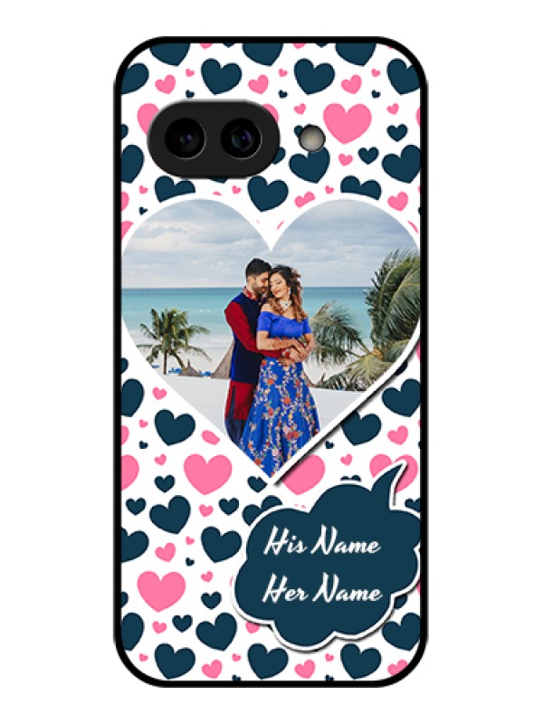 Custom Pixel 9A 5G Custom Metal Phone Case - Pink and Blue Heart Design