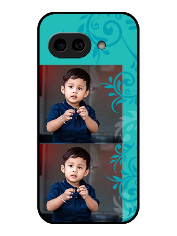 Custom Pixel 9A 5G Custom Metal Phone Case - With Photo And Green Floral Design