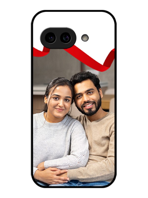 Custom Pixel 9A 5G Custom Metal Phone Case - Red Ribbon Frame Design