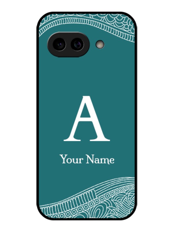 Custom Pixel 9A 5G Custom Metal Phone Case - Line Art Pattern With Custom Name Design