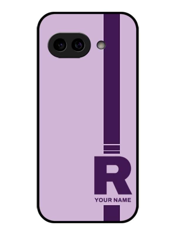 Custom Pixel 9A 5G Custom Metal Phone Case - Simple Dual Tone Stripe With Name Design