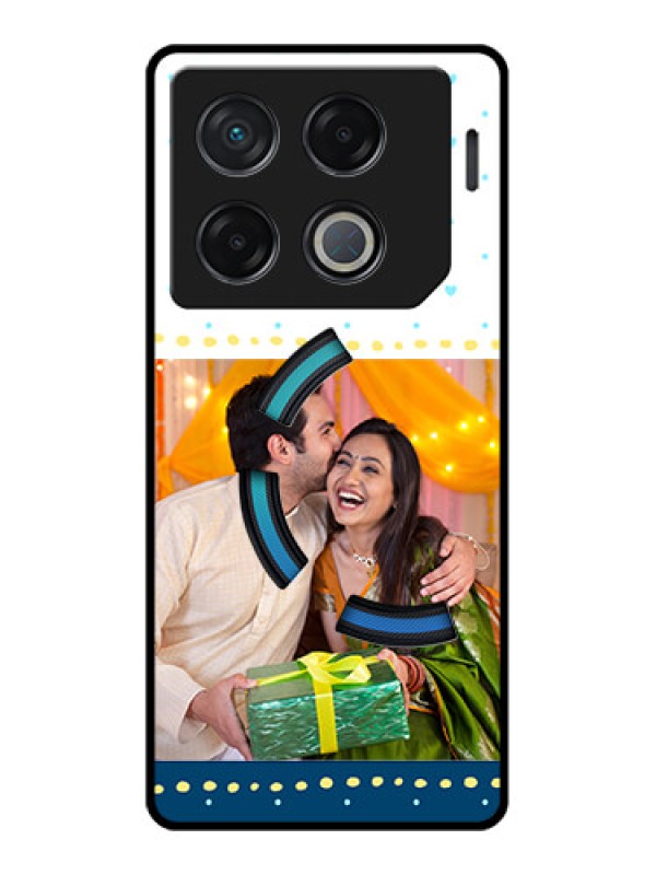 Custom Infinix Gt 20 Pro Custom Metal Phone CaseWhite And Blue Abstract Design